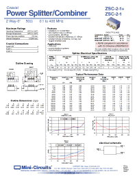 Datasheet ZSC-2-1BR+ manufacturer Mini-Circuits