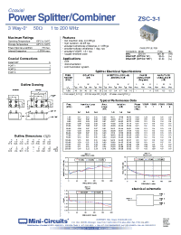 Datasheet ZSC-3-1 manufacturer Mini-Circuits