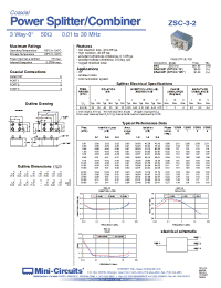 Datasheet ZSC-3-2 manufacturer Mini-Circuits