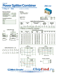 Datasheet ZSC-4-2B manufacturer Mini-Circuits