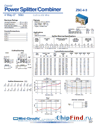 Datasheet ZSC-4-3 manufacturer Mini-Circuits