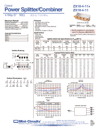 Datasheet ZX10-4-11-S manufacturer Mini-Circuits