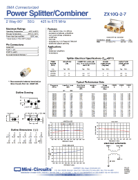 Datasheet ZX10Q-2-7-S manufacturer Mini-Circuits