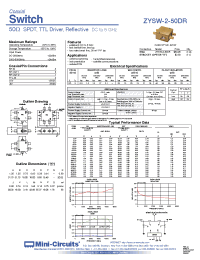Datasheet ZYSW-2-50DRB manufacturer Mini-Circuits