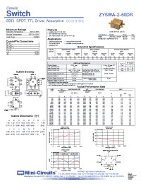 Datasheet ZYSWA-2-50DRB manufacturer Mini-Circuits