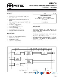 Datasheet MH89793 manufacturer Mitel
