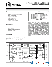 Datasheet MT8880CE-1 manufacturer Mitel