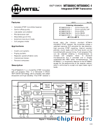 Datasheet MT8880CS manufacturer Mitel