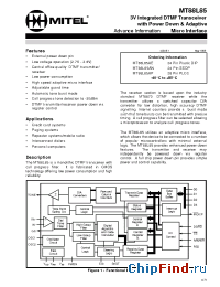 Datasheet MT88L85 manufacturer Mitel