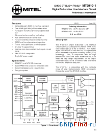 Datasheet MT8910-1AP manufacturer Mitel