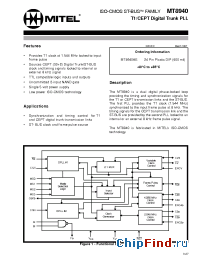 Datasheet MT8940-1 manufacturer Mitel
