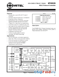 Datasheet MT8952BC manufacturer Mitel