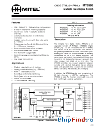 Datasheet MT8986AP manufacturer Mitel
