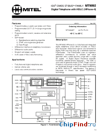 Datasheet MT9092AP manufacturer Mitel