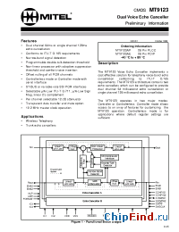 Datasheet MT9123 manufacturer Mitel