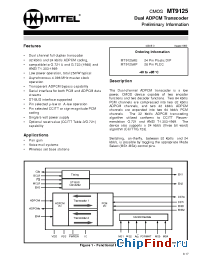 Datasheet MT9125 manufacturer Mitel