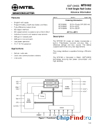 Datasheet MT9162AN manufacturer Mitel