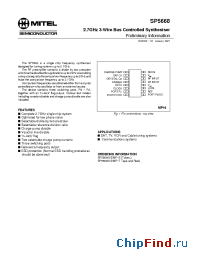 Datasheet SP5668KGMP1S manufacturer Mitel
