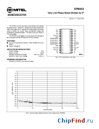 Datasheet SP8402 manufacturer Mitel