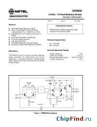 Datasheet SP8808A manufacturer Mitel