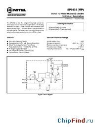 Datasheet SP8902KGMP1S manufacturer Mitel