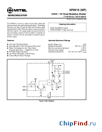 Datasheet SP8916 manufacturer Mitel