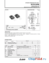 Datasheet BCR12PM manufacturer Mitsubishi