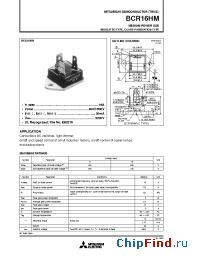Datasheet BCR16HM-8 manufacturer Mitsubishi