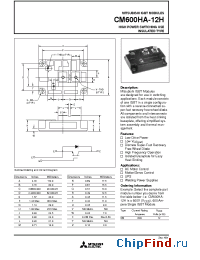 Datasheet CM600HA-12H manufacturer Mitsubishi