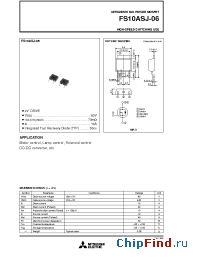 Datasheet FS10ASJ-06 manufacturer Mitsubishi