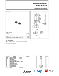 Datasheet FS10ASJ-3 manufacturer Mitsubishi