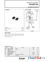 Datasheet FS1KM-16A manufacturer Mitsubishi