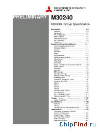 Datasheet M30240F4 manufacturer Mitsubishi