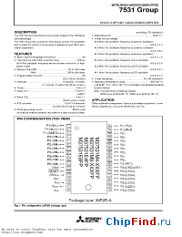 Datasheet M37531E4FP производства Mitsubishi