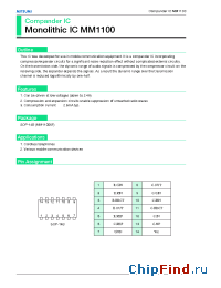 Datasheet MM1100XF manufacturer Mitsumi