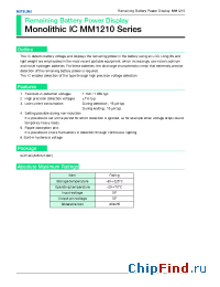 Datasheet MM1210 manufacturer Mitsumi