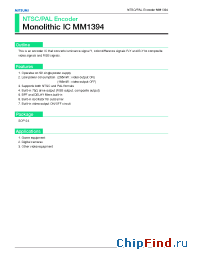 Datasheet MM1394 manufacturer Mitsumi