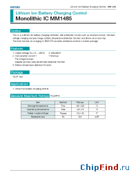 Datasheet MM1485 manufacturer Mitsumi