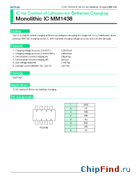 Datasheet MONOLITHICICMM1438 manufacturer Mitsumi
