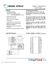 Datasheet V62C1162048LL-85B manufacturer Mosel