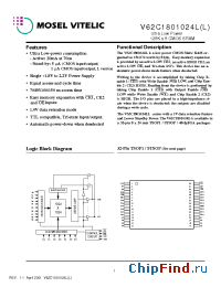 Datasheet V62C1801024L-100V manufacturer Mosel