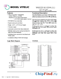 Datasheet V62C2161024L-55T manufacturer Mosel