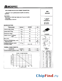 Datasheet 2SC2922 manufacturer Mospec