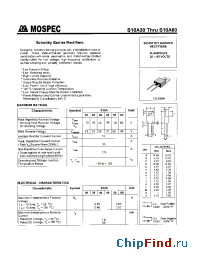 Datasheet S10A35 manufacturer Mospec