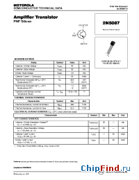 Datasheet 2N5087 manufacturer Motorola