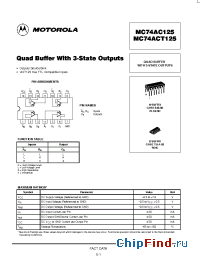 Datasheet 74AC125 manufacturer Motorola