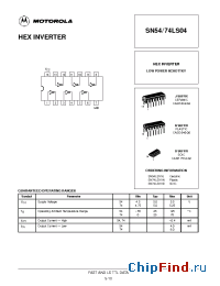 Datasheet 74LS04 manufacturer Motorola