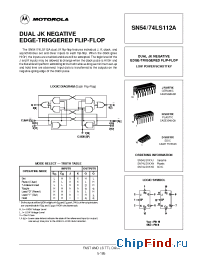 Datasheet 74LS112 manufacturer Motorola