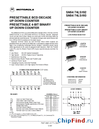 Datasheet 74LS192 manufacturer Motorola