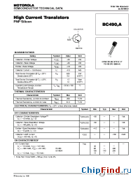 Datasheet BC490A manufacturer Motorola